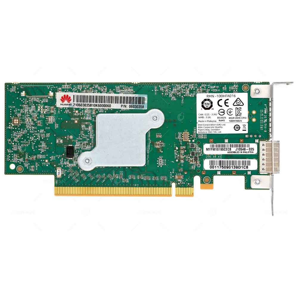 06030358 LP  HUAWEI INTEL OPA RMN-100HFA016 SINGLE PORT 100GB PCIE 3.0 X16 QSFP28 100 SERIES OMNI-PATH HOST FABRIC INTERFACE HFI ADAPTER LOW PROFILE FOR  XH321